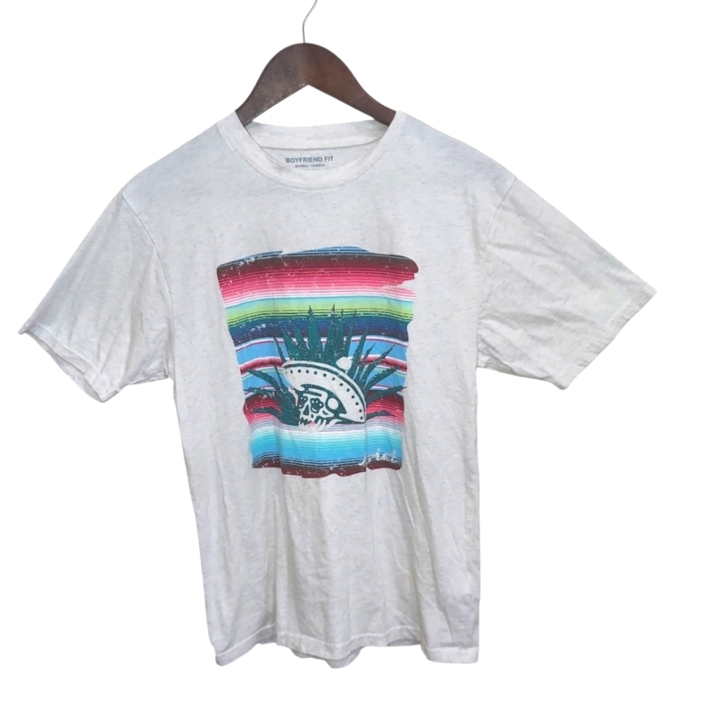 Ariat Boyfriend Fit White Short Sleeve Tee With Colorful Graphic